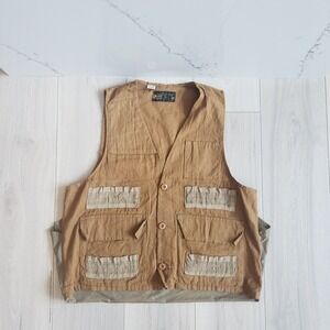Kmart Hunting Vest Mens Medium Brown Cotton Duck Vintage Utility Workwear